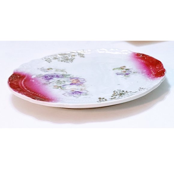 Pair (2) Vintage Round Floral TRIVET PLATES Pink and White Rose and Floral Print - Picture 5 of 6